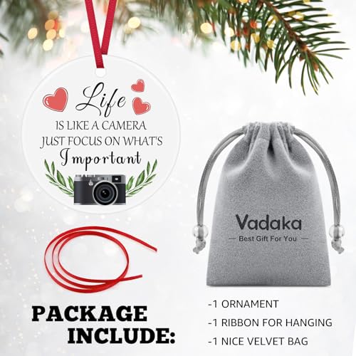 Ceramic Christmas Ornament for Photographers - Gift for Camera Lovers