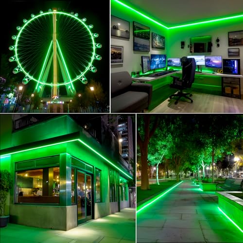 Flexible LED Neon Rope Lights 50FT Waterproof Strip Light Green 15M