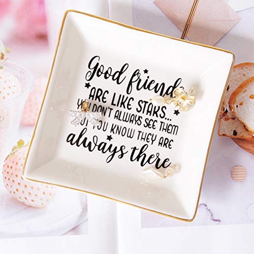 PUDDING CABIN White Ring Dish - Good Friends Are Like Stars