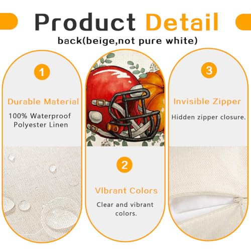Waterproof Pumpkin Fall Pillow Covers 12x20 for Indoor & Outdoor