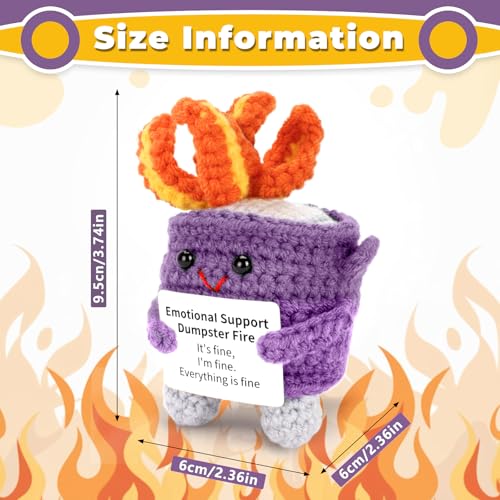AGIFTMIND Purple Emotional Dumpster Fire Crochet Doll - Hilarious Handcrafted Gift