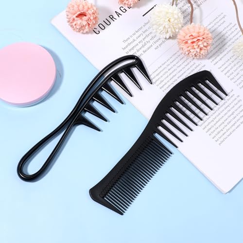 Wide Tooth Comb Set for Curly Hair 4-Pack Anti-Static Detangling Combs