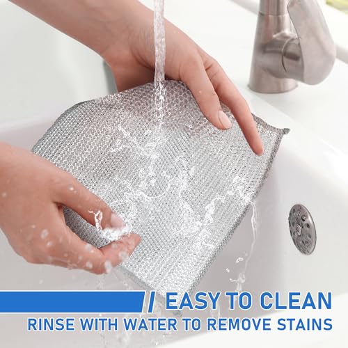 Aidoclip 30PCS Non-Scratch Steel Wool Dishcloths for Kitchen Cleaning