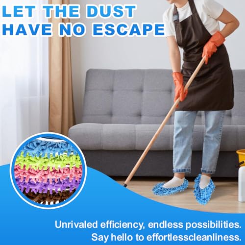 Zehrai Reusable Mop Slippers - 5 Pairs Microfiber Cleaning Shoes