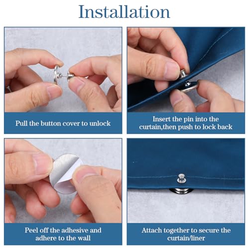 Magnetic Shower Curtain Clips - Leak-Proof, Windproof Bathroom Shower Accessories