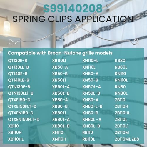 S99140208 Grille Spring Clips for Broan-Nutone Bathroom Fans, 4-Pack