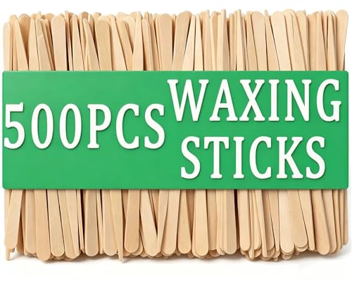 Borogo 500Pcs Wooden Waxing Sticks - Small Applicators for Face & Body