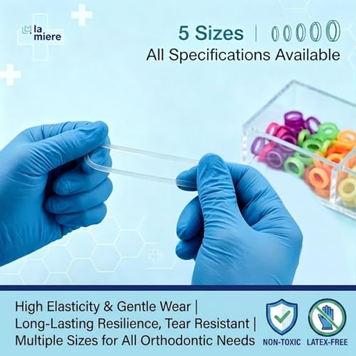 LA MIERE Orthodontic Elastics Heavy 1/4 Inch Neon Rubber Bands 100 Count