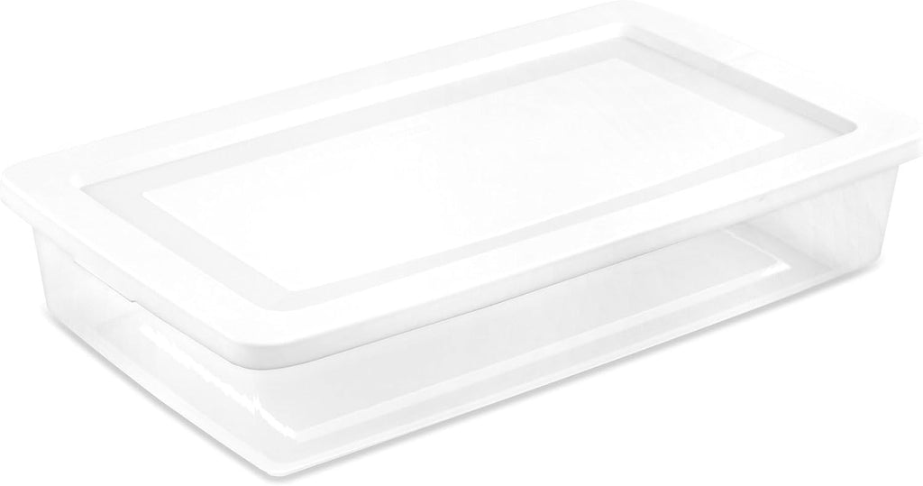 Sterilite 41 Quart Stackable Storage Box - 6 Pack Clear Plastic Containers with Secure Lids for Home & Office Organization