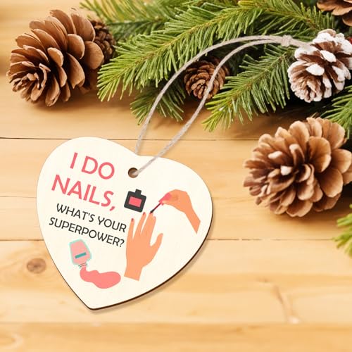 Nail Technician Christmas Ornament - Wooden Gift for Nail Techs