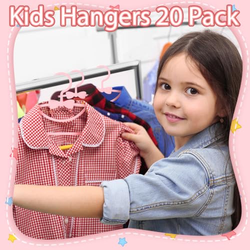20 Pack Pink Baby Hangers Plastic Nursery Closet Clothes Organizers