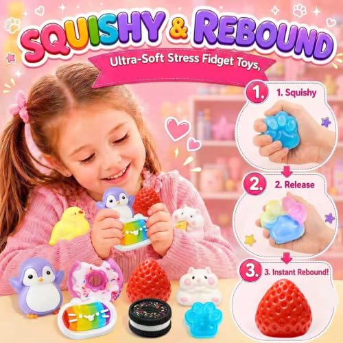 ZiZa Squishy Fidget Toy Set – Sensory Stress Relief Squeeze Toys for Kids