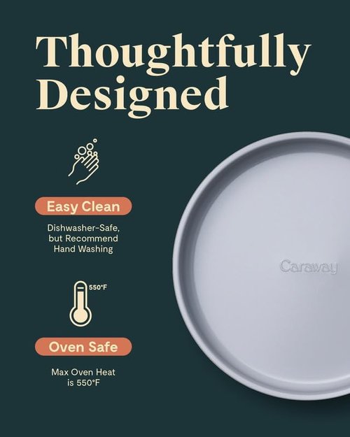 Caraway 9” Circle Pan - Non-Stick Ceramic Coating - Chemical-Free - Ideal for Cakes & Tartes - Cream