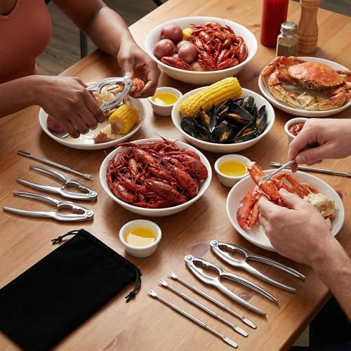 8-Piece Seafood Tool Set with Crab Crackers & Forks