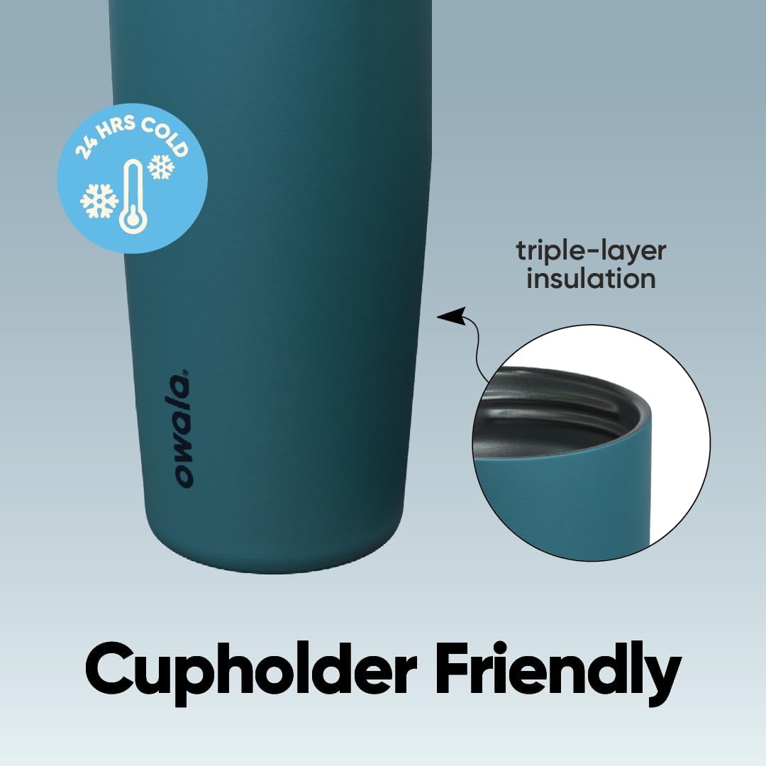 Owala FreeSip Sway 30oz Insulated Stainless Steel Water Bottle - Two-Way Spout & Built-In Straw, Denim