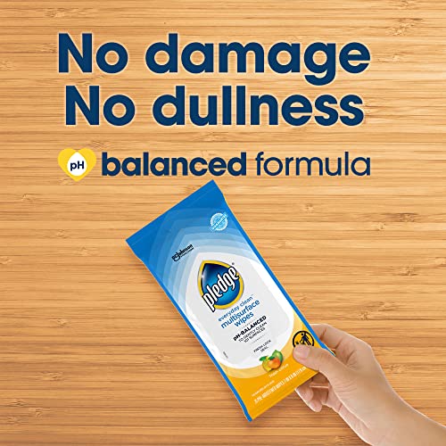 Pledge Multisurface Cleaning Wipes, Fresh Citrus, 100 Total Count (4-Pack)