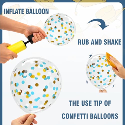 Graduation Balloons 2026 - 62pcs Navy Blue Gold White Latex Decor