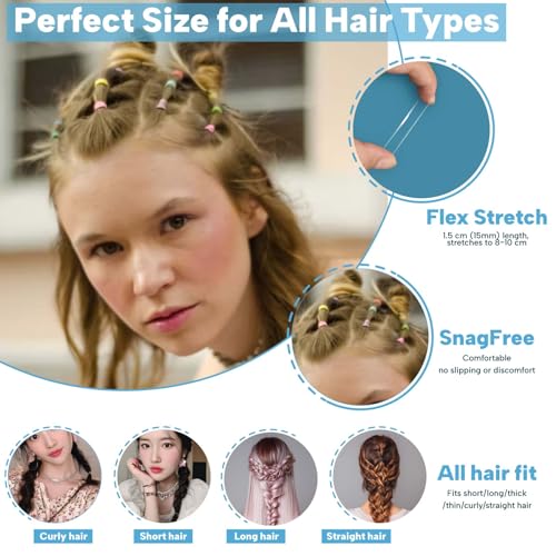 Clear Elastic Hair Ties 500 Pack – Strong Stretchy Bands for All Hair