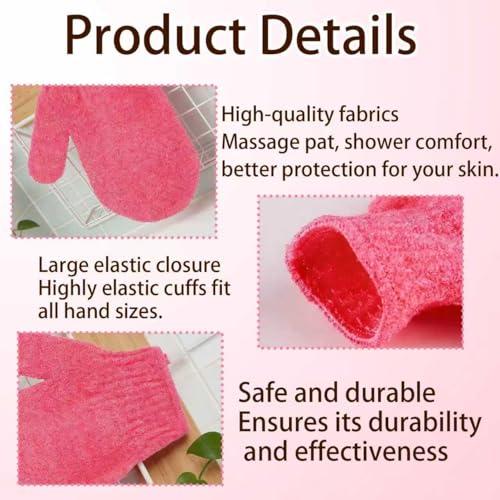 Apexrich Exfoliating Shower Gloves 8-Pack Bath Mitts for Dead Skin