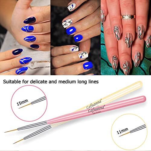 Lofuanna Nail Art Liner Brushes Set 5PCS UV Gel Painting Drawing Pens