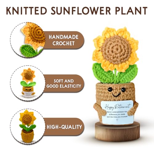 SOL VIBES Handmade Sunflower Retirement Gift for Women, Coworker Keepsake