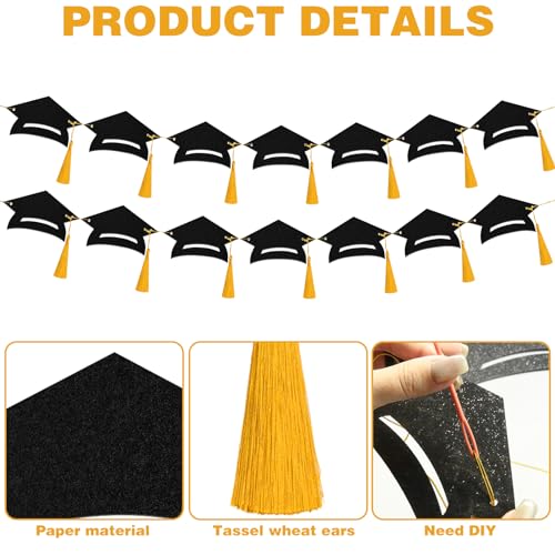 Congrats Grad Banner with Tassels - Class of 2025 Graduation Decor