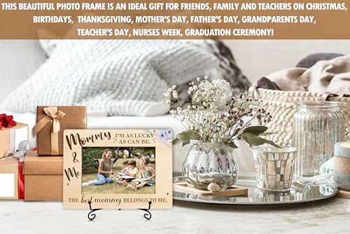 Mom Wooden Picture Frame Gifts - Floral Mommy & Me Photo Frame 4x6 Inches - Variation of Mommy & Me