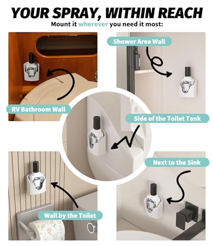 White Toilet Spray Holder for Poo Pourri | 1-4 fl oz Adhesive Organizer