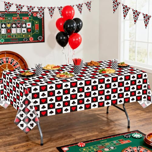 Casino Party Decorations - Poker Tablecloths & Banners Set