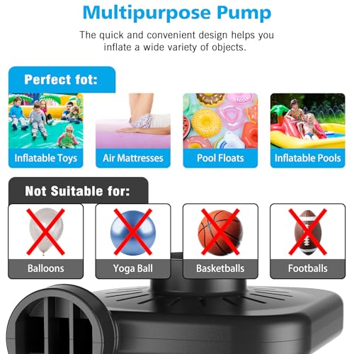 Motorenbau Portable Electric Air Pump with 3 Nozzles - Black-1