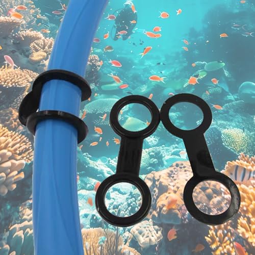 2 Pieces Scuba Diving Dive Snorkeling Silicone Snorkel Mask Strap Keeper Holder Clip Retainer Attachment Gear Spare Part Accessories