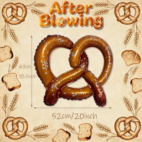 Jumbo Pretzel Bites Foil Balloons - Set of 2 for Oktoberfest & Parties
