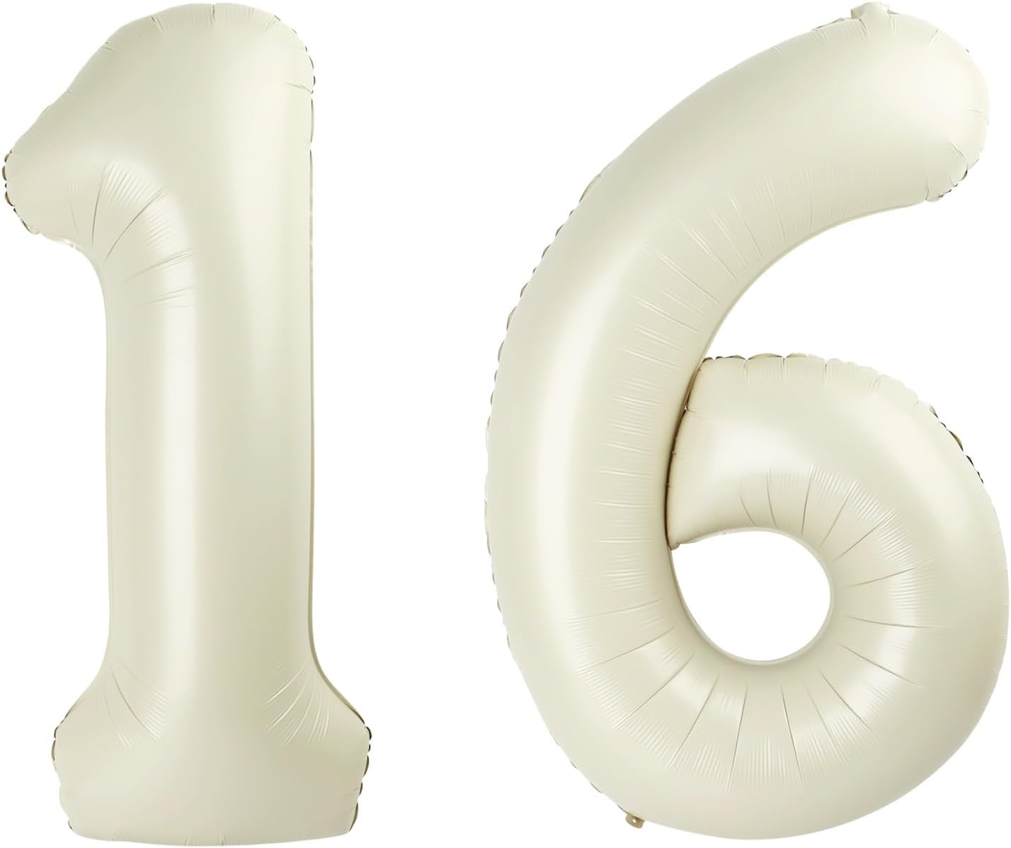 Skiennix 40-Inch Cream Balloon - Large Foil Number 16 for Sweet 16 Birthday & Wedding Decor