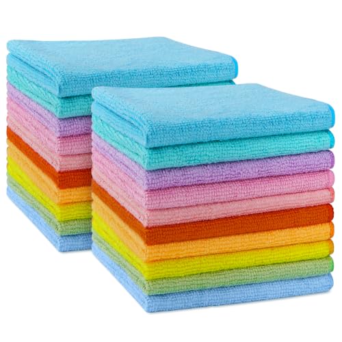 AIDEA Microfiber Cleaning Cloths - 20 Pack, Lint-Free, 11.5"x11.5"