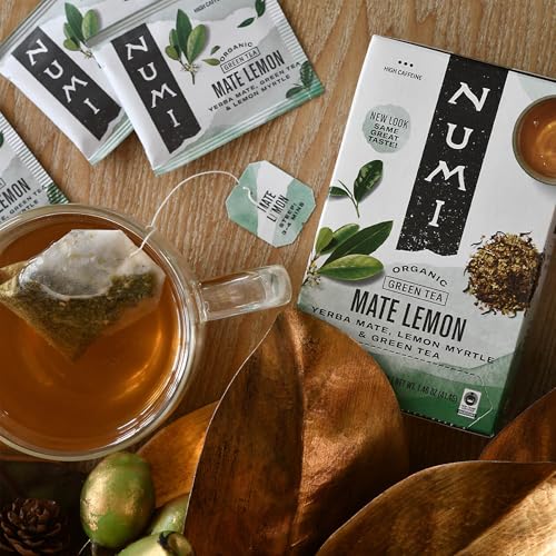 Numi Organic Yerba Maté Lemon Tea, High Caffeine, 162 Tea Bags (Pack of 3)