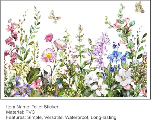 Self-Adhesive Green Plant Leaves Bathroom Wall Stickers - Removable and Waterproof Toilet Decals