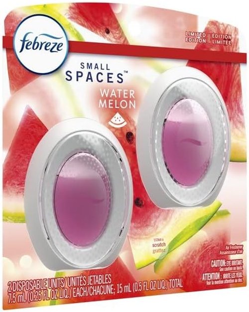 Febreze Small Spaces Air Freshener - Watermelon Scent, 25 Fl Oz | 2-Pack for Lasting Freshness
