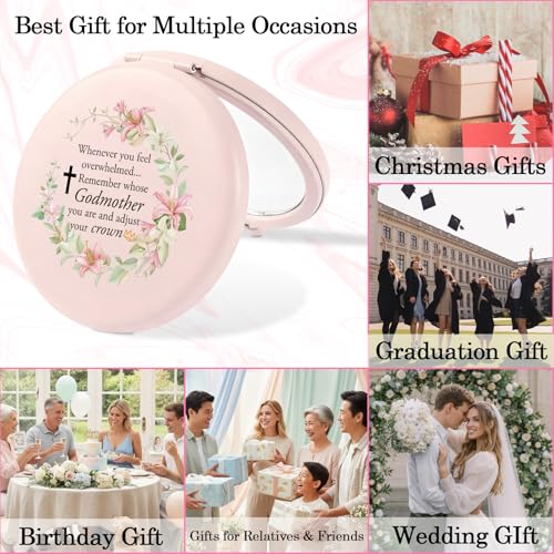 Godmother Compact Makeup Mirror Inspirational Christian Gift for Women