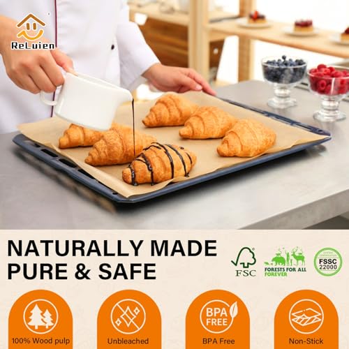100PCS Unbleached Parchment Paper Sheets, 9x13 Inches - Non-Stick Baking Sheets for Air Fryer & Oven