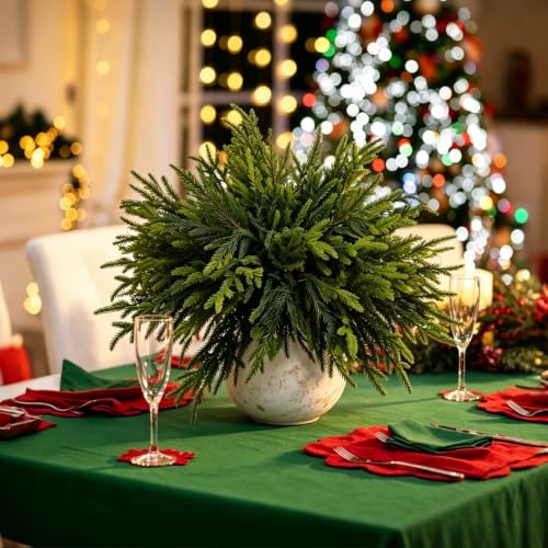 32Pcs 18 Inch Artificial Norfolk Pine Branches Christmas Greenery - Real Touch Foliage