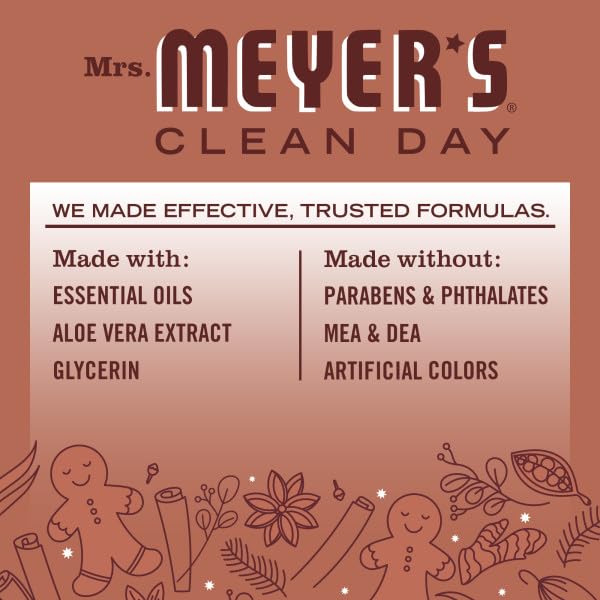 Mrs. Meyer's Clean Day Dish Soap, Gingerbread Scent, 16 Fl Oz (Pack of 6)
