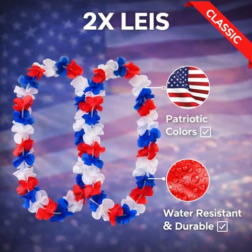 American 250th Anniversary Party Kit with Flag and Leis