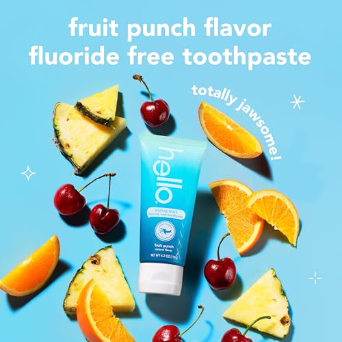 Hello Smiling Shark Fluoride Free Kids Toothpaste Fruit Punch 4.2 oz