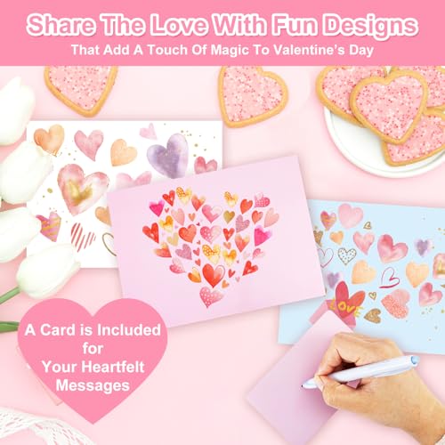 6 Valentine's Day 3D Greeting Card Holders with Envelopes