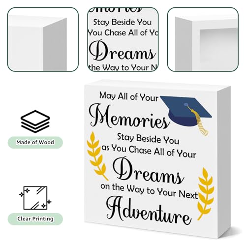Inspirational Graduation Wooden Box Sign Keepsake for College High School