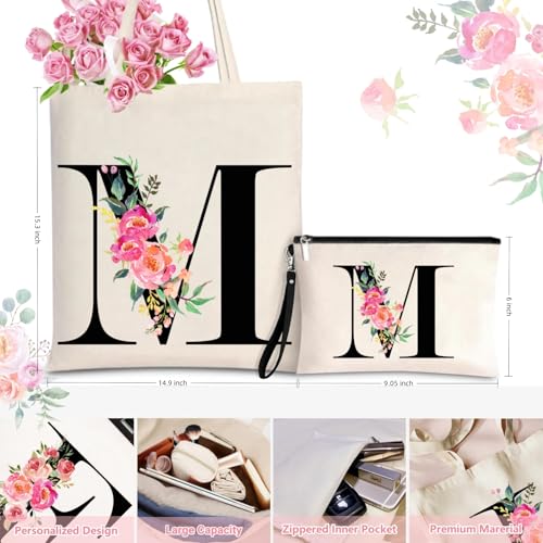 Personalized Canvas Tote Bag for Women - Monogrammed Gift for Bridesmaids