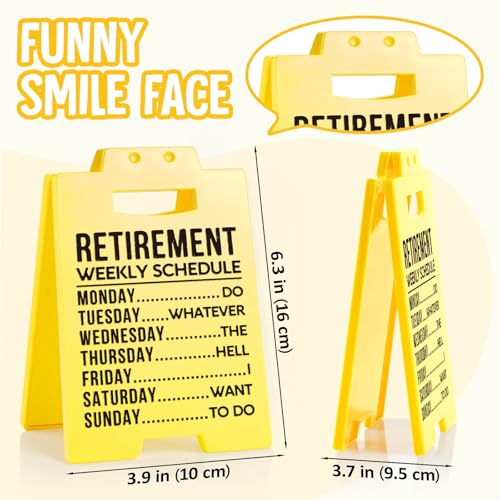 Funny Retirement Weekly Schedule Sign - Perfect Gift for Retirees