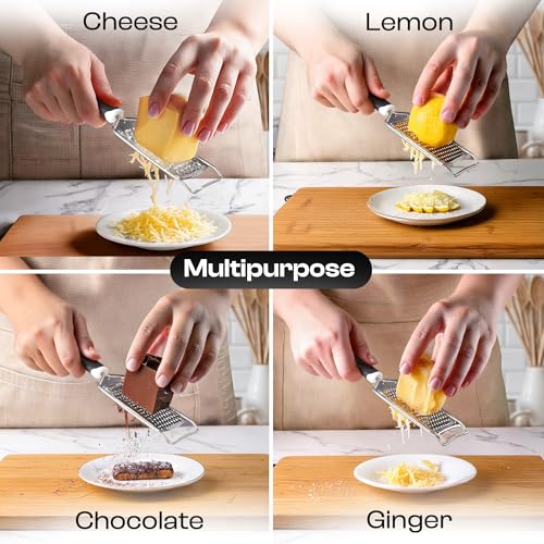 Handheld Cheese Grater - Stainless Steel, Rust-Proof Kitchen Tool