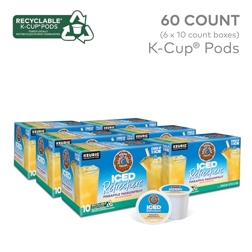 The Original Donut Shop Pineapple Passionfruit Iced Refreshers K-Cup Pods, 60 Count