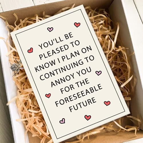 Funny Valentine's Day Card for Husband & Wife - 8x5.3in